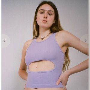 Sandy Liang lilac tank top with cutout. Never worn.